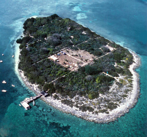 Aerial view of Indian Key State Park.
